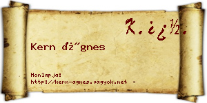 Kern Ágnes névjegykártya